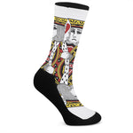 King Of Hearts Playing Card Print Crew Socks