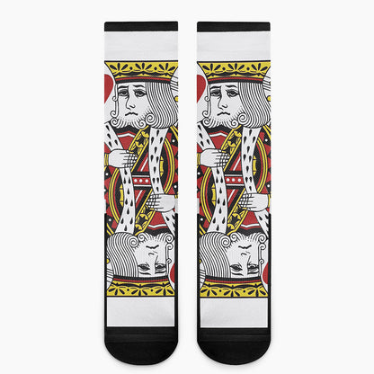 King Of Hearts Playing Card Print Crew Socks