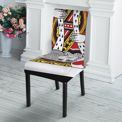 King Of Hearts Playing Card Print Dining Chair Slipcover