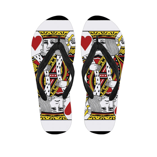 King Of Hearts Playing Card Print Flip Flops