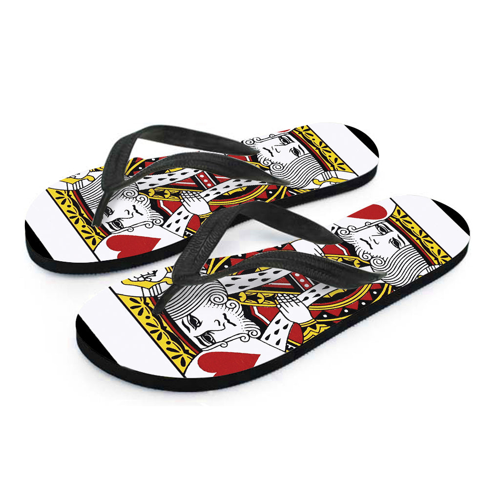 King Of Hearts Playing Card Print Flip Flops