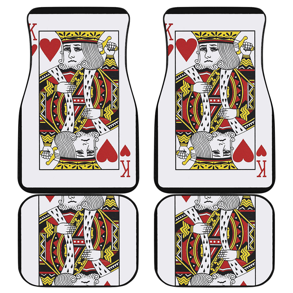King Of Hearts Playing Card Print Front and Back Car Floor Mats