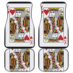King Of Hearts Playing Card Print Front and Back Car Floor Mats