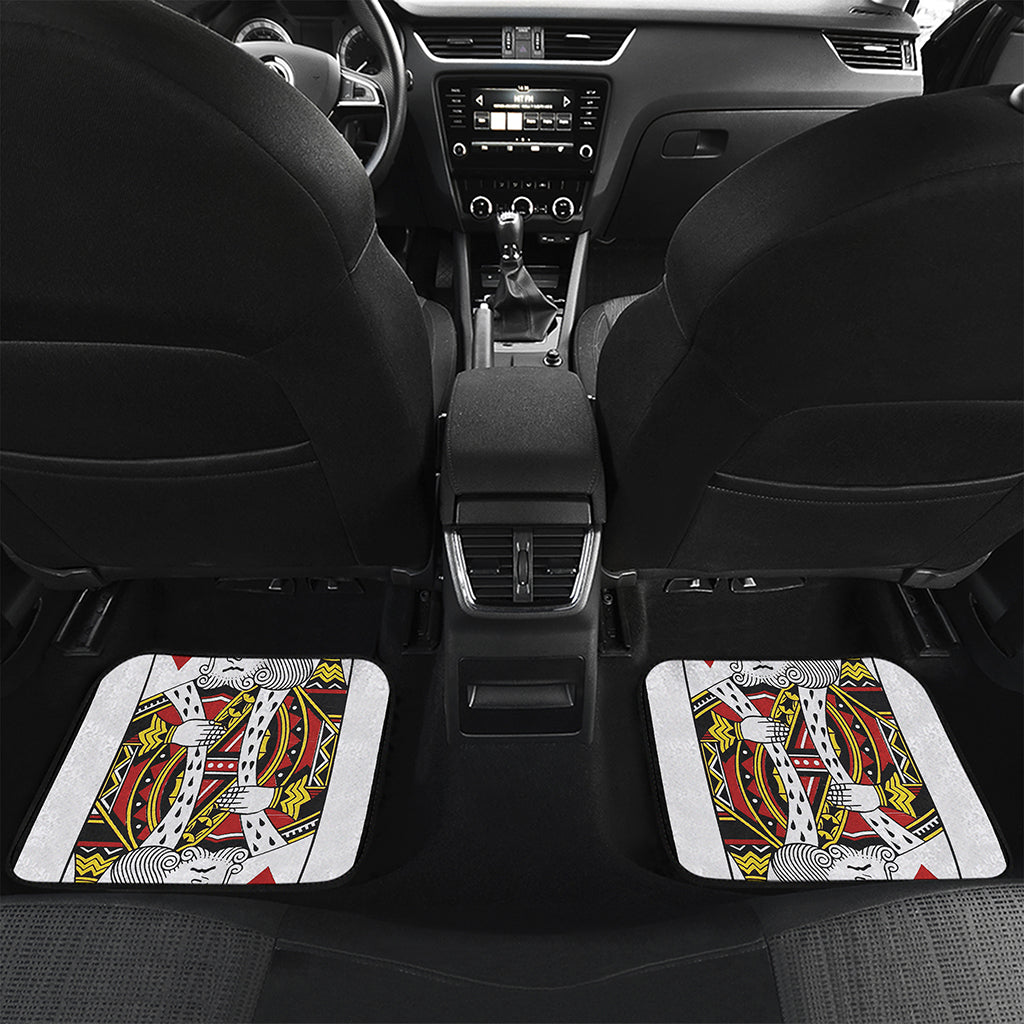 King Of Hearts Playing Card Print Front and Back Car Floor Mats