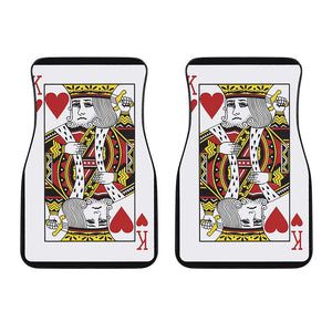 King Of Hearts Playing Card Print Front Car Floor Mats