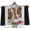 King Of Hearts Playing Card Print Hooded Blanket