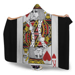 King Of Hearts Playing Card Print Hooded Blanket