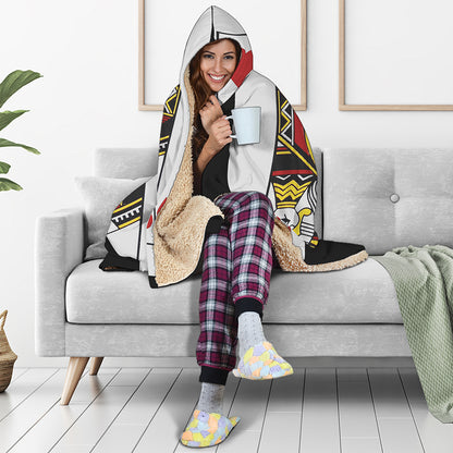 King Of Hearts Playing Card Print Hooded Blanket