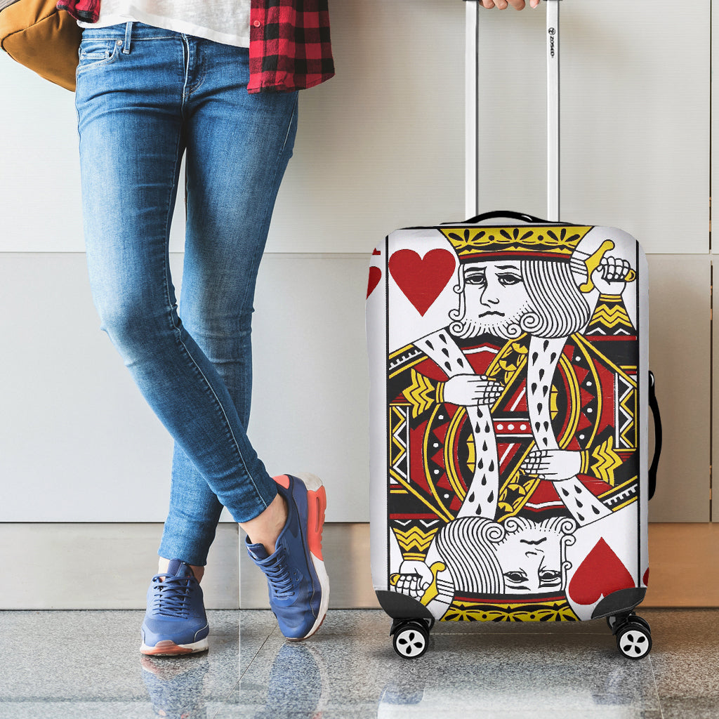 King Of Hearts Playing Card Print Luggage Cover