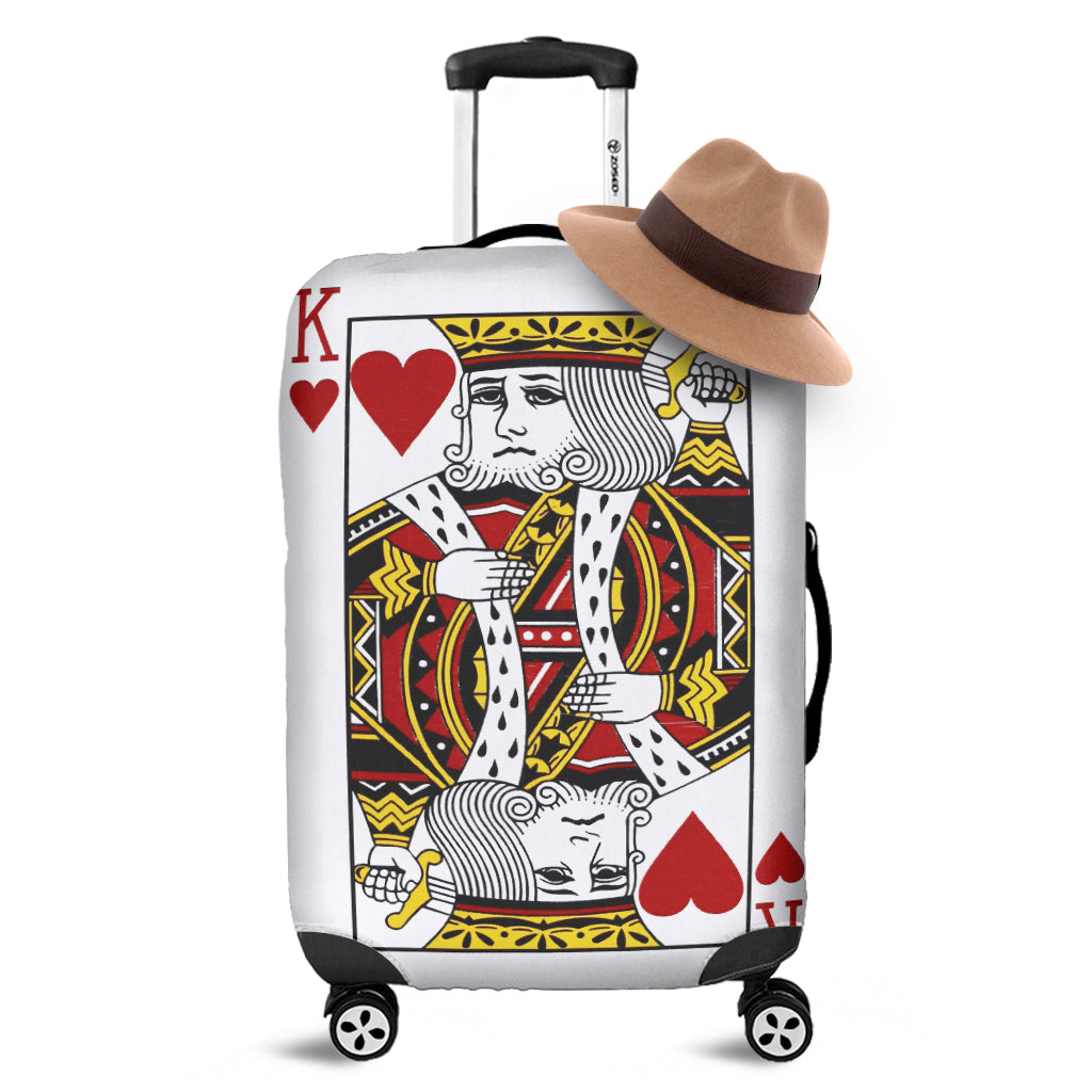 King Of Hearts Playing Card Print Luggage Cover