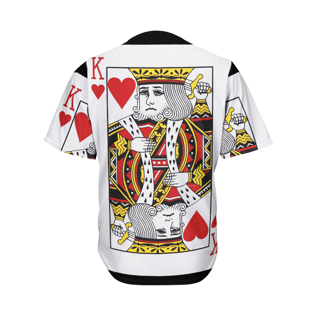 King Of Hearts Playing Card Print Men's Baseball Jersey