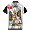 King Of Hearts Playing Card Print Men's Short Sleeve Shirt