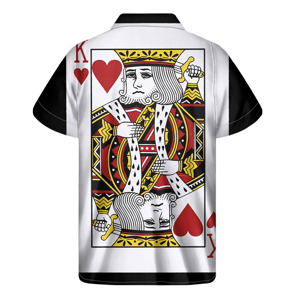 King Of Hearts Playing Card Print Men's Short Sleeve Shirt