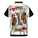 King Of Hearts Playing Card Print Men's Short Sleeve Shirt