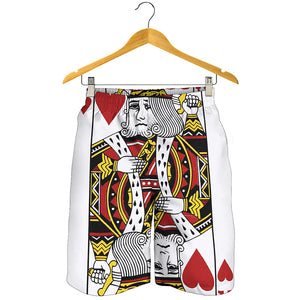 King Of Hearts Playing Card Print Men's Shorts