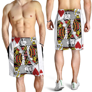 King Of Hearts Playing Card Print Men's Shorts