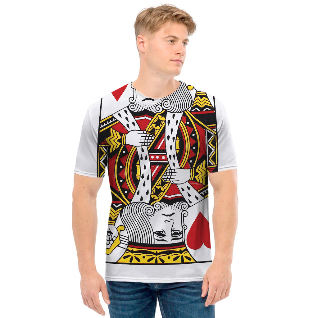 King Of Hearts Playing Card Print Men's T-Shirt