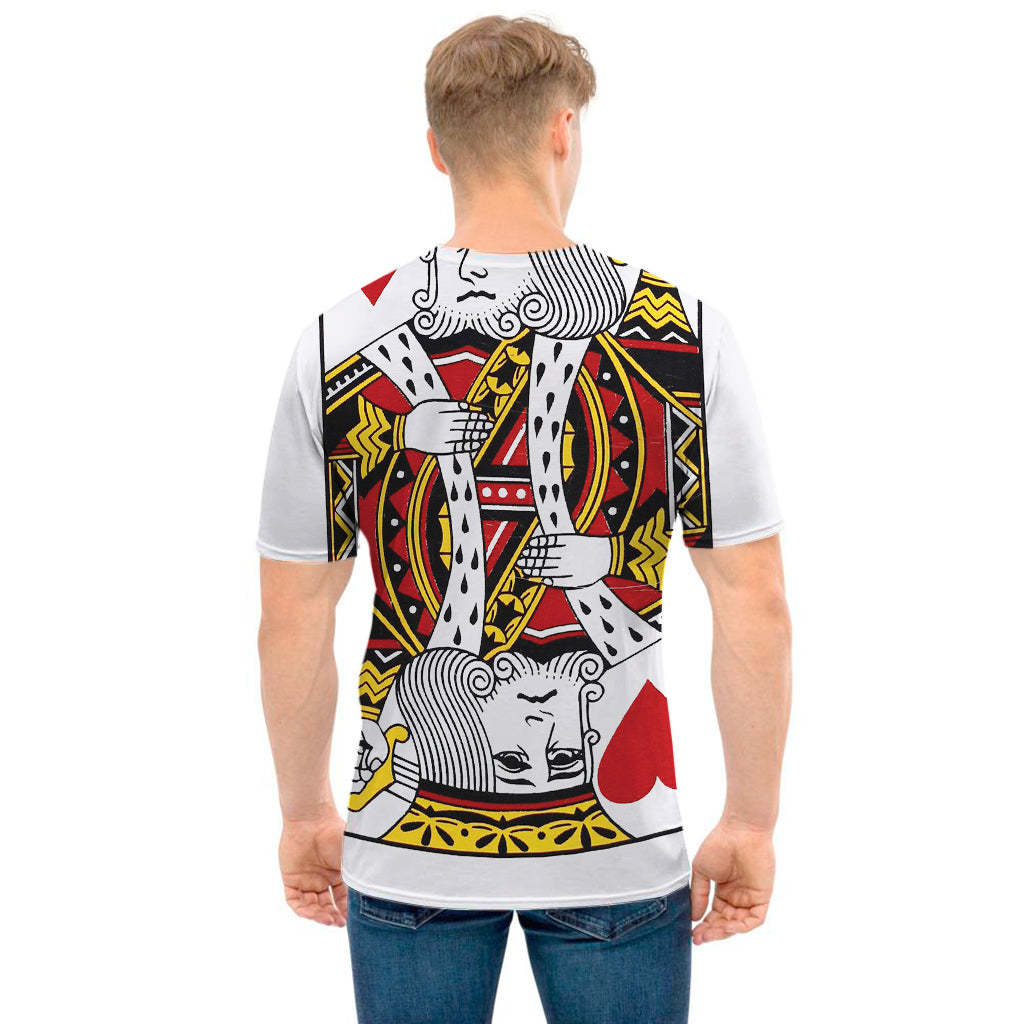 King Of Hearts Playing Card Print Men's T-Shirt