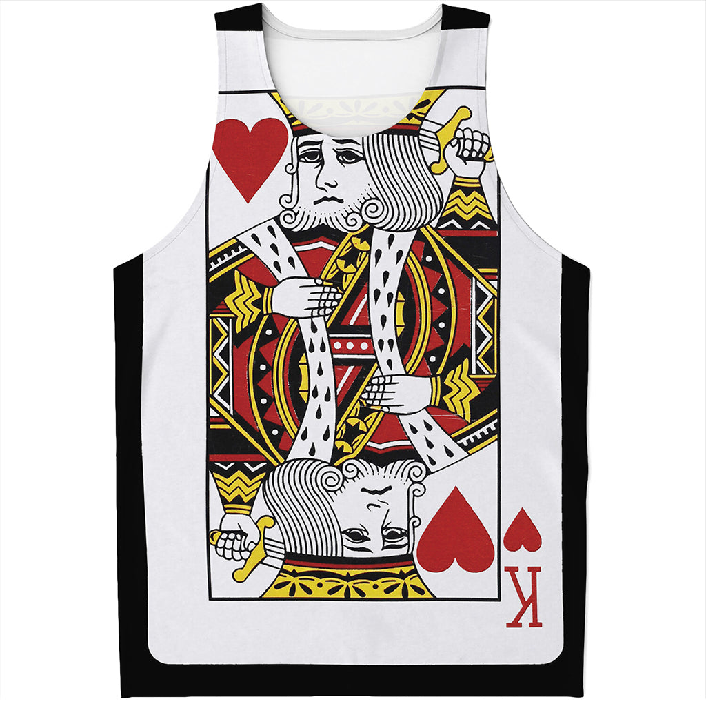 King Of Hearts Playing Card Print Men's Tank Top