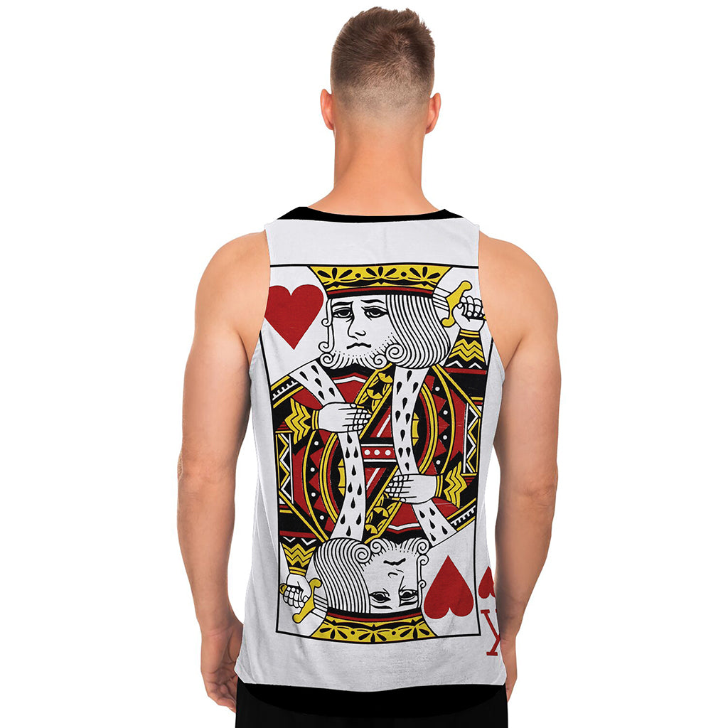 King Of Hearts Playing Card Print Men's Tank Top