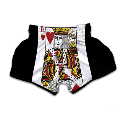 King Of Hearts Playing Card Print Muay Thai Boxing Shorts