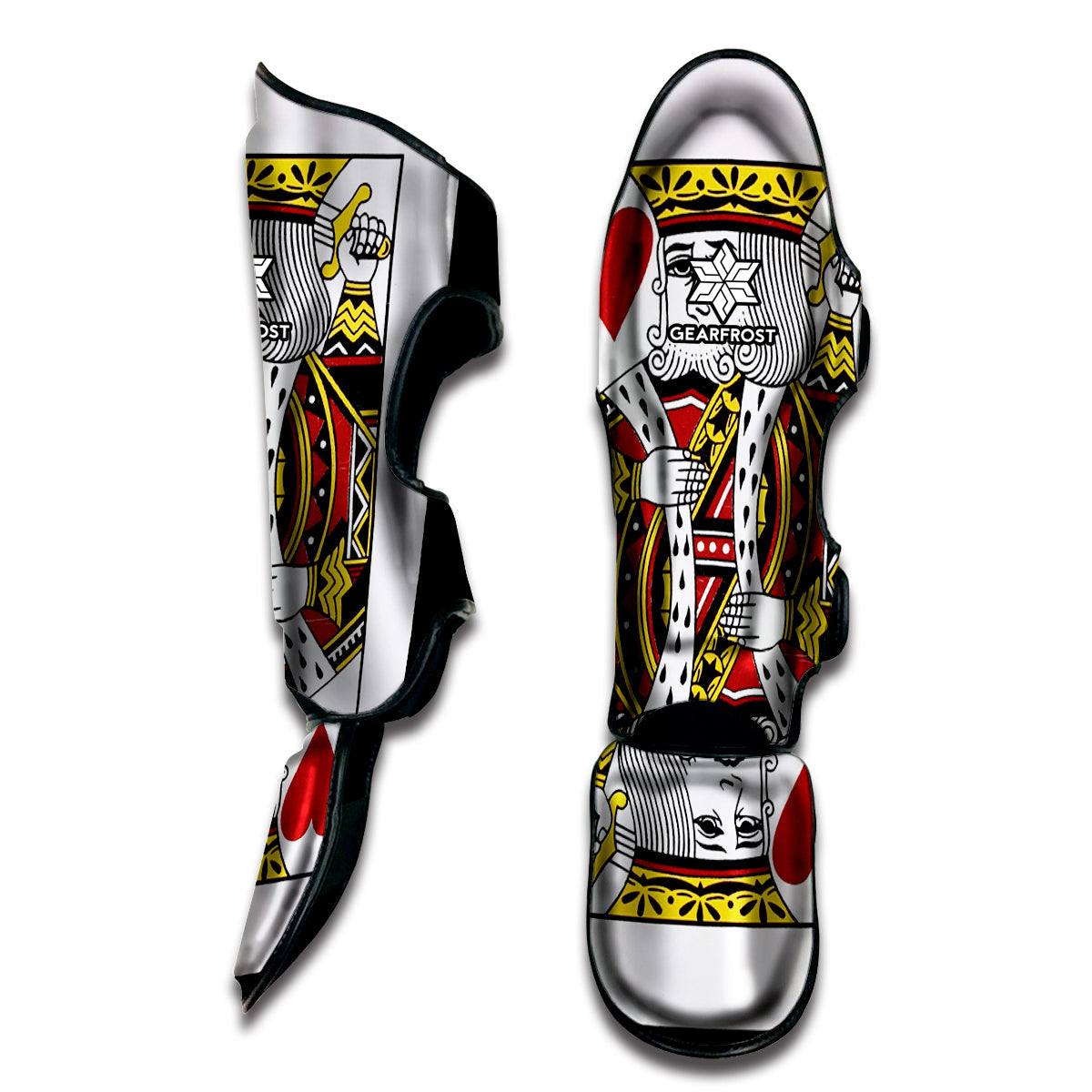 King Of Hearts Playing Card Print Muay Thai Shin Guards