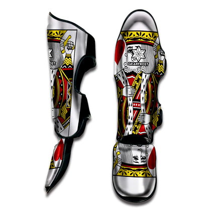 King Of Hearts Playing Card Print Muay Thai Shin Guard
