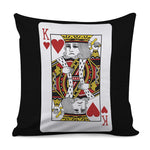 King Of Hearts Playing Card Print Pillow Cover