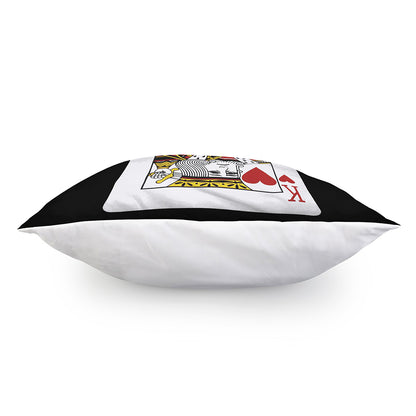 King Of Hearts Playing Card Print Pillow Cover