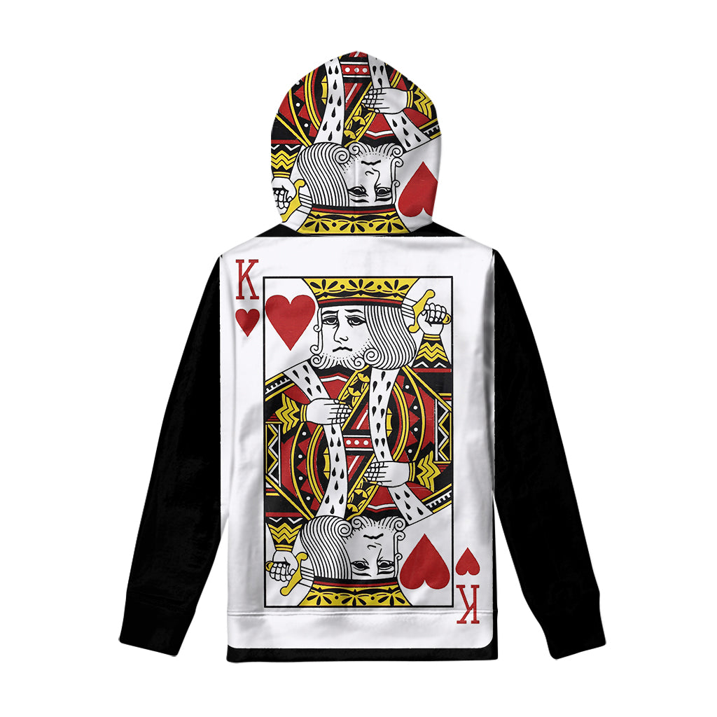 King Of Hearts Playing Card Print Pullover Hoodie