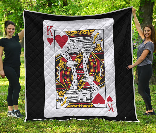 King Of Hearts Playing Card Print Quilt