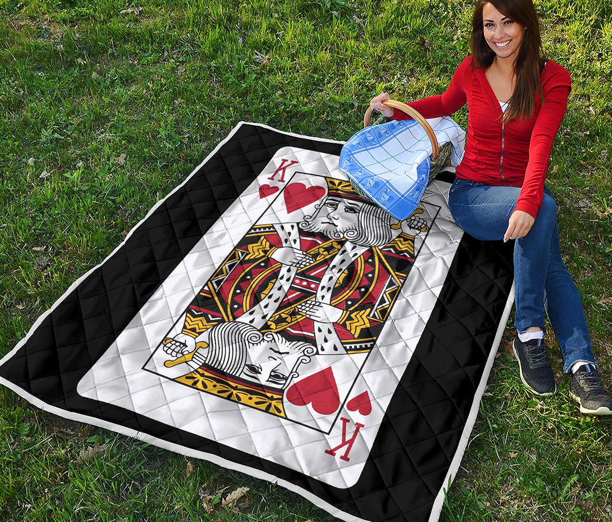 King Of Hearts Playing Card Print Quilt