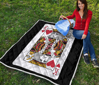 King Of Hearts Playing Card Print Quilt