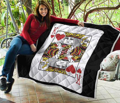 King Of Hearts Playing Card Print Quilt
