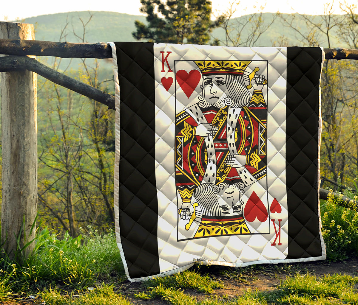 King Of Hearts Playing Card Print Quilt