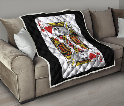 King Of Hearts Playing Card Print Quilt
