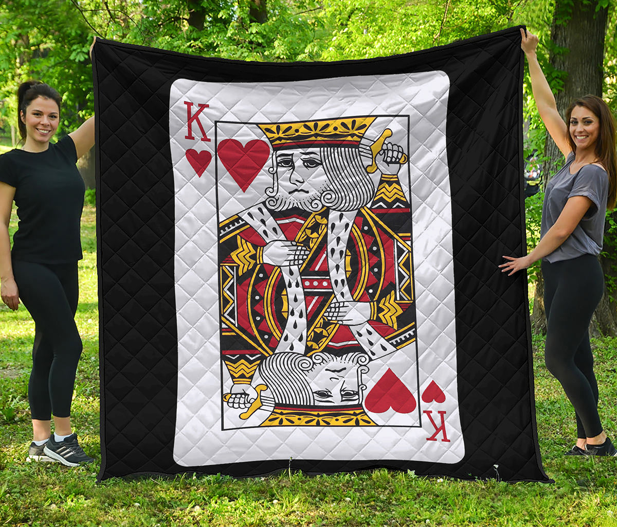 King Of Hearts Playing Card Print Quilt