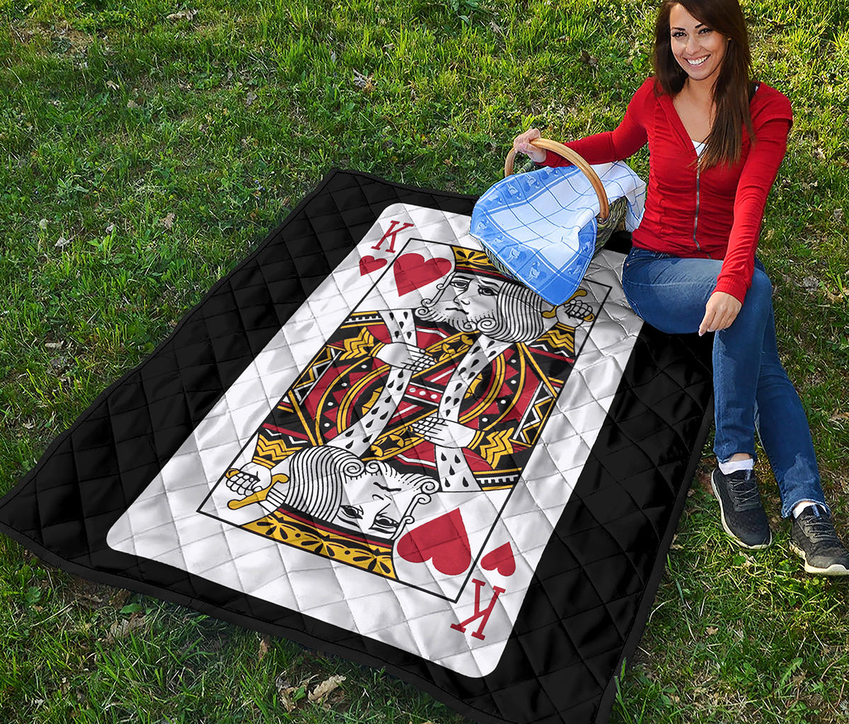 King Of Hearts Playing Card Print Quilt