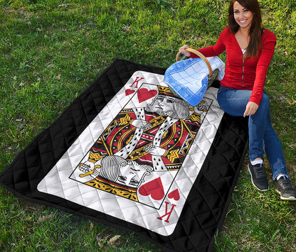 King Of Hearts Playing Card Print Quilt
