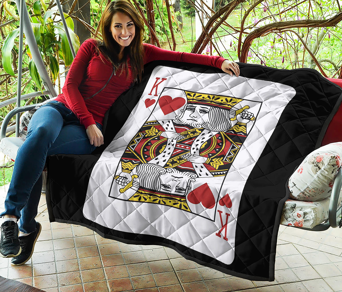 King Of Hearts Playing Card Print Quilt