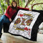 King Of Hearts Playing Card Print Quilt