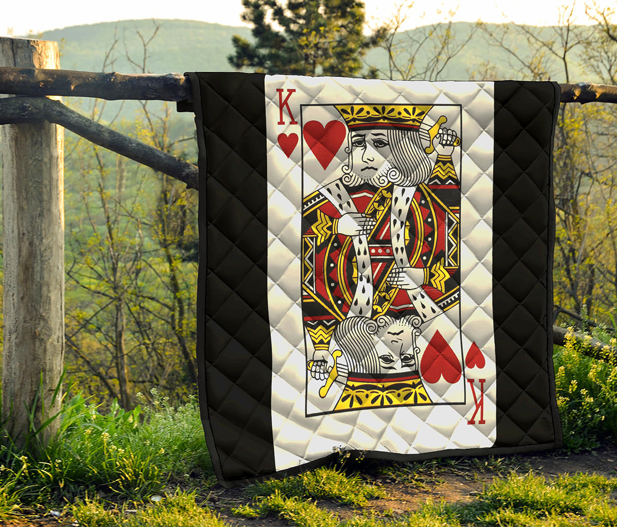 King Of Hearts Playing Card Print Quilt