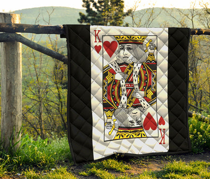 King Of Hearts Playing Card Print Quilt