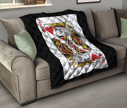King Of Hearts Playing Card Print Quilt