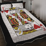 King Of Hearts Playing Card Print Quilt Bed Set