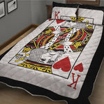 King Of Hearts Playing Card Print Quilt Bed Set
