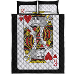 King Of Hearts Playing Card Print Quilt Bed Set