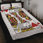 King Of Hearts Playing Card Print Quilt Bed Set