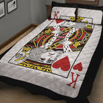 King Of Hearts Playing Card Print Quilt Bed Set