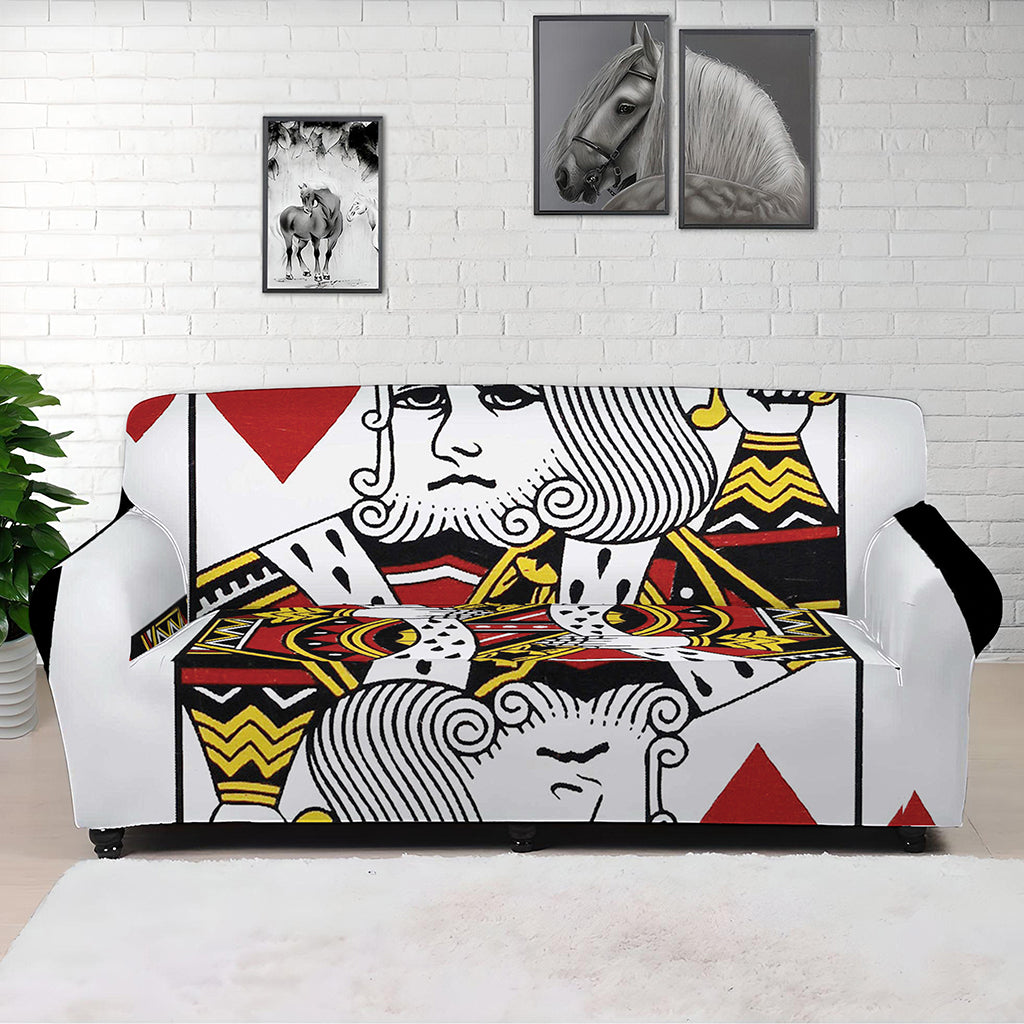 King Of Hearts Playing Card Print Sofa Cover